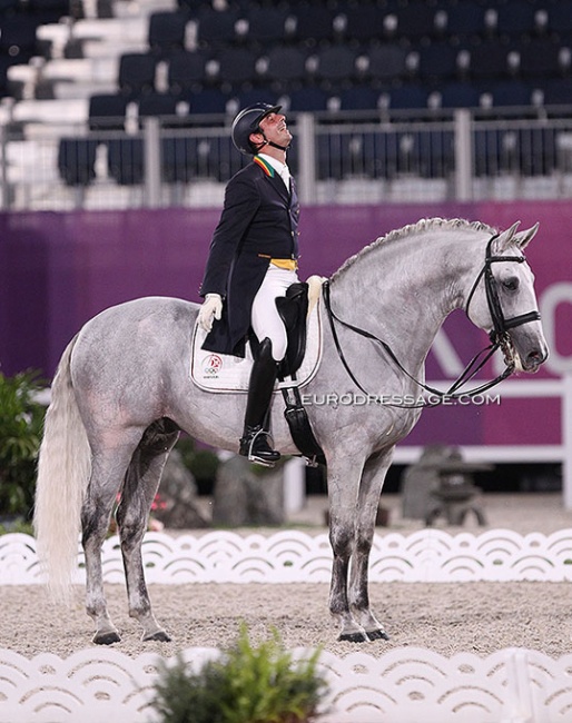 Rodrigo Torres and Fogoso Campline writing history for the Lusitano breed at the 2021 Olympic Games :: Photo © Astrid Appels