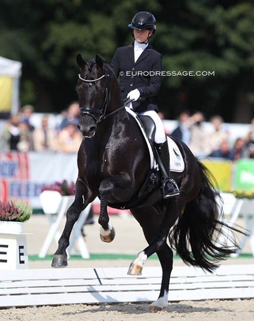 Charlotte Fry and Kjento at the 2021 World Young Horse Championships :: Photo © Astrid Appels