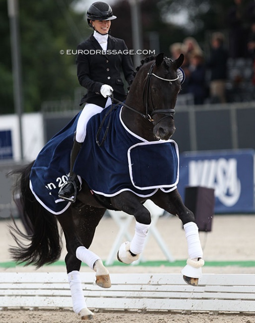 Charlotte Fry and Kjento at the 2021 World Young Horse Championships :: Photo © Astrid Appels