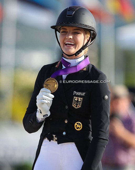 Luca Sophia Collin at the 2021 European Young Riders Championships :: Photo © Astrid Appels