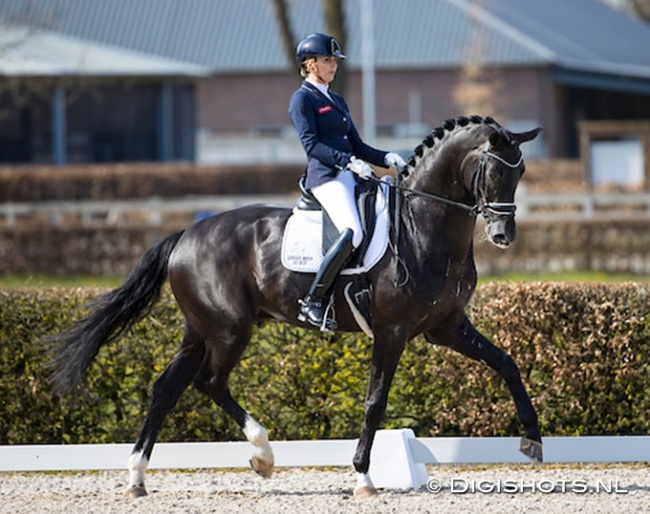 Emmelie Scholtens and Koning at the 2021 Dutch WCYH selection trial in Ermelo :: Photo © Digishots