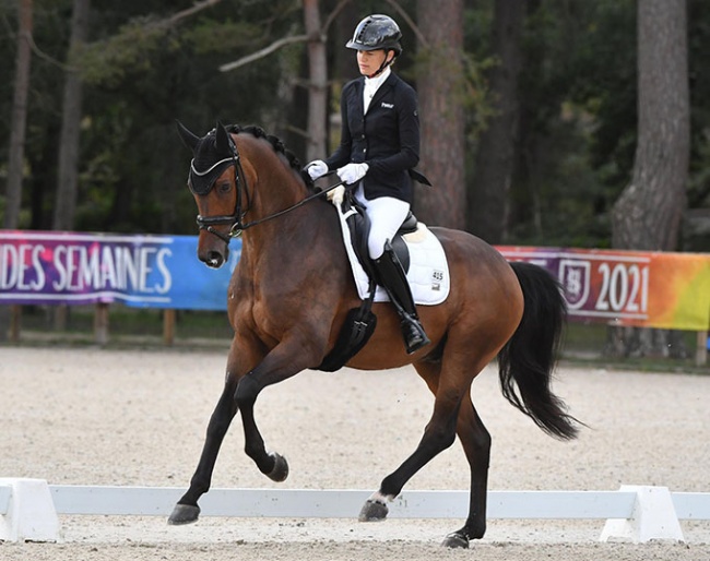 Jessica Michel Botton and Don Amour Waverley at the 2021 French Young Horse Championships :: Photo © Les Garennes