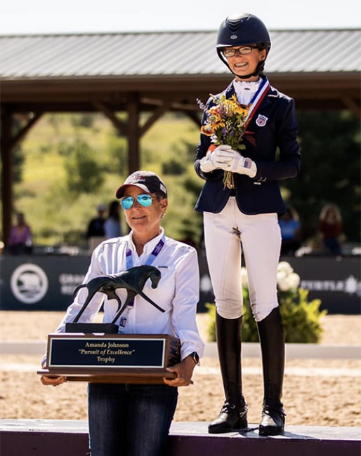 Lexie Kment received the Amanda Johnson Pursuit of Excellence Memorial Trophy at the 2021 NAYC :: Photo © USEF