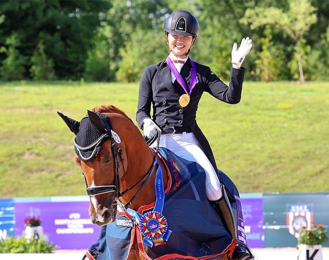 Miki Yang and Donavan win team gold and individual silver at the 2021 North American Young Riders Championships :: Photo © private