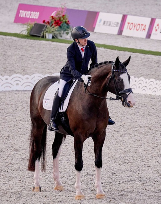 Jens Lasse Dokkan narrowly missed the bronze medal on Aladdin in Grade I, but is the only rider who has competed in every single Paralympics since the introduction of para-dressage in Atlanta 1996. (Photo © FEI)