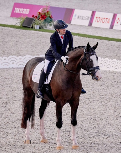 Jens Lasse Dokkan narrowly missed the bronze medal on Aladdin in Grade I, but is the only rider who has competed in every single Paralympics since the introduction of para-dressage in Atlanta 1996. (Photo © FEI)