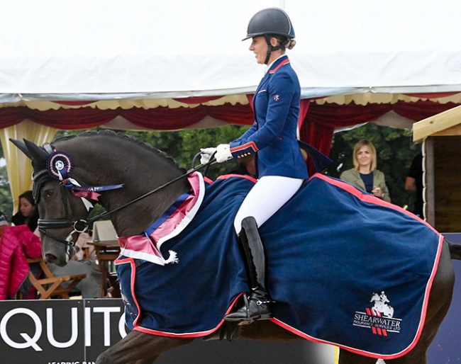 Charlotte Dujardin on the 4-year old Mon Amour at the 2021 British Young Horse Championships :: Photos © Kevin Sparrow