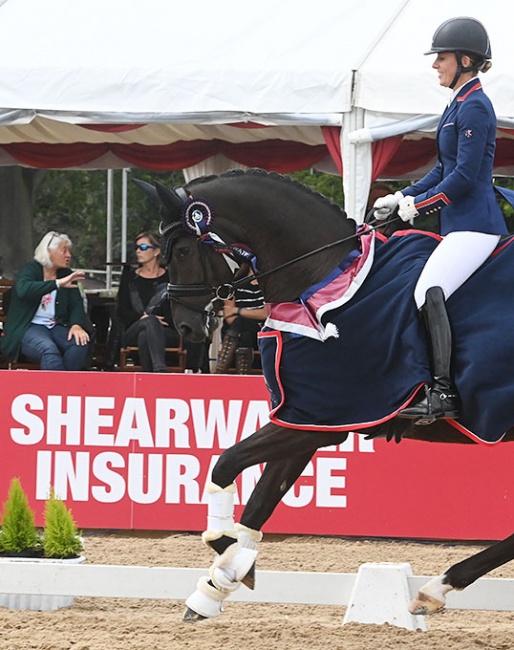 Charlotte Dujardin on the 4-year old Mon Amour at the 2021 British Young Horse Championships :: Photos © Kevin Sparrow