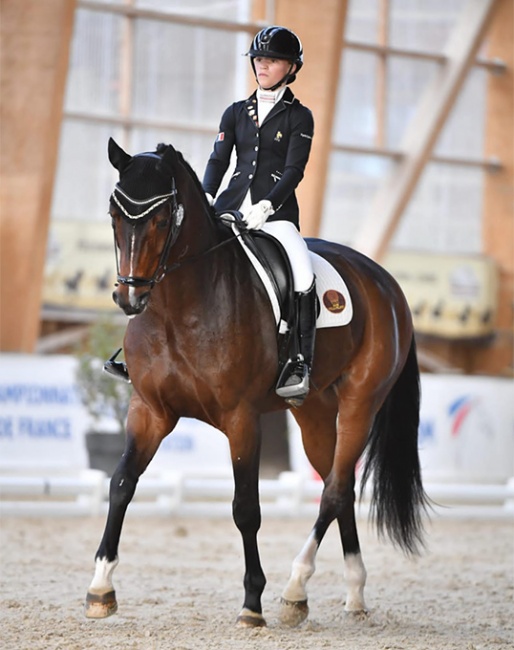 Lucie Planchet on Quincy Jones du Soleil at the 2021 French Youth Riders Championships :: Photo © Les Garennes