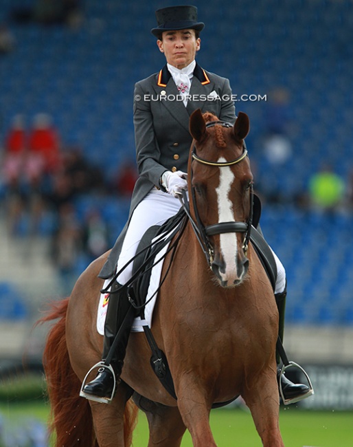 Beatriz Ferrer-Salat and Delgado at the 2015 European Dressage Championships :: Photo © Astrid Appels