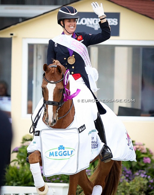 KWPN gelding Gio won Olympic kur bronze, and European team silver and kur bronze this summer, pushing the KWPN studbook to the top of the 2021 WBFSH Dressage Breed Ranking :: Photo © Astrid Appels