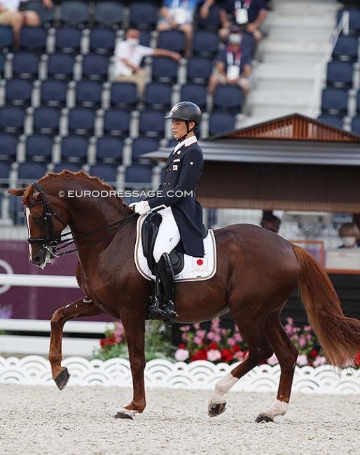 Kazuki Sado on Ludwig der Sonnenkonig at the 2021 Olympic Games :: Photo © Astrid Appels