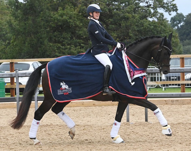Sadie Smith and Swanmore Dantino winning the 2021 British Young Horse Championships :: Photo © Kevin Sparrow