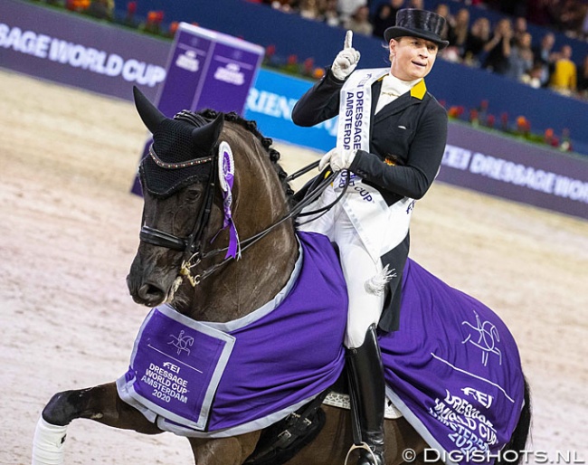 Isabell Werth and Weihegold were the last winners of the World Cup qualifier in Amsterdam, which took place in January 2020 :: Photo © Digishots