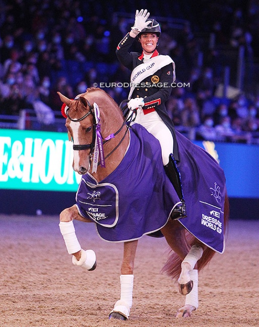Charlotte Dujardin and Gio win the World Cup Qualifier at the 2021 CDI-W London :: Photo © Astrid Appels