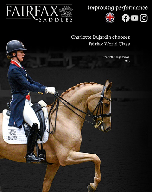 Charlotte Dujardin rides with Fairfax saddles