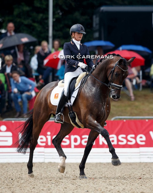 Emmelie Scholtens and Fenix at the 2015 World Young Horse Championships :: Photo © Dirk Caremans