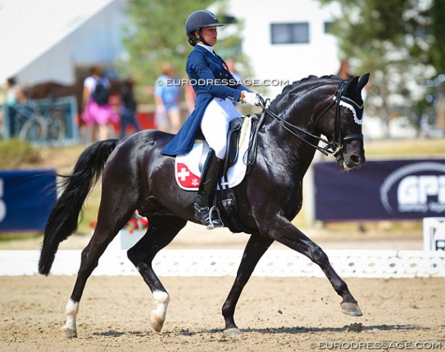 Meilin Ngovan on Dream of Night Fluswiss CH at the 2018 European Junior Riders Championships :: Photo © Astrid Appels