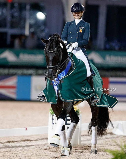 Grand Prix Freestyle CDI4* winner Paula Matute Guimón (ESP) on Delagronge at the 2022 CDI Wellington :: Photo © Lily Forado