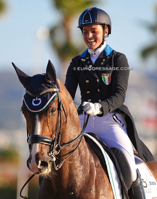 Beatrice Arturi and Grandeur at the 2021 European Young Riders Championships in Oliva Nova :: Photo © Astrid Appels