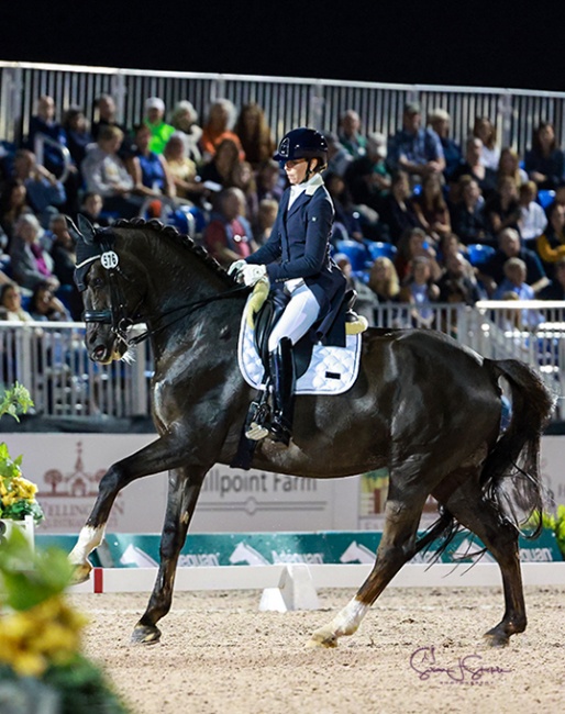 Laurence Vanommeslaghe and Edison win the 4* Kur at the 2022 CDI-W Wellington Week 5 :: Photo © Sue Stickle
