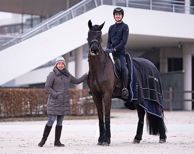 Isabell Werth, head coach of the CHIO Aachen CAMPUS excellence programme, with Moritz Treffinger :: Photo © CHIO Aachen CAMPUS/ Jil Haak