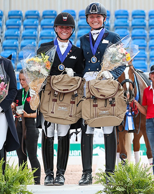 Canada’s gold medal winning under-25 Nations Cup team of Camille Carier Bergeron and Vanessa Creech-Terauds at the 2022 CDIO Wellington :: Photo © Sue Stickle
