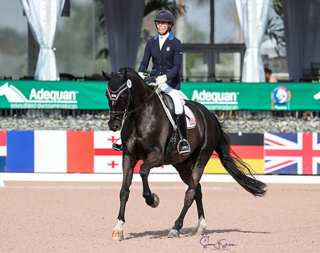 Kate Shoemaker and Solitaer 40 scored 74.146% in the CPEDI3* FEI Para Individual Grade IV class :: Photo © SusanJStickle.com