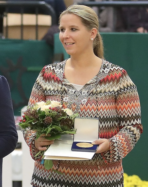 Silke Druckenmüller (née Fass) at the 2020 Trakehner Stallion Licensing :: Photo © Stephan Bischoff