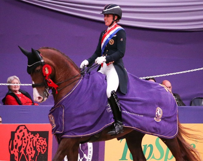 Charlotte Dujardin and Imhotep win the Future Elite Championship at the 2021 Horse of the Year Show