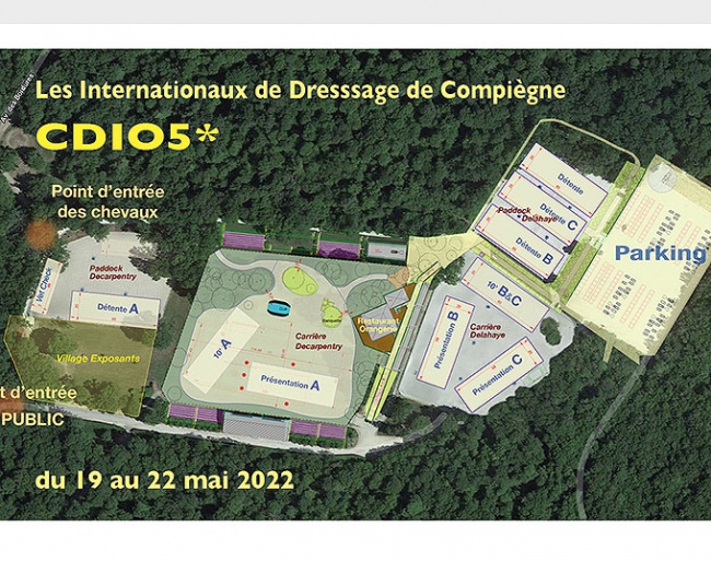 The new layout of the Grand Parc Equestrian where the 2022 CDIO Compiègne takes place