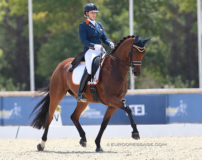 Dana van Lierop and Equestricons Walkure win individual test gold at the 2015 European Young Riders Championships :: Photo © Astrid Appels