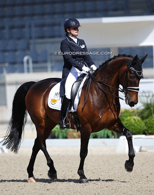 Gabriele Kiefer riding for Cyprus on Watson at the 2018 Aachen Dressage Days :: Photo © Astrid Appels