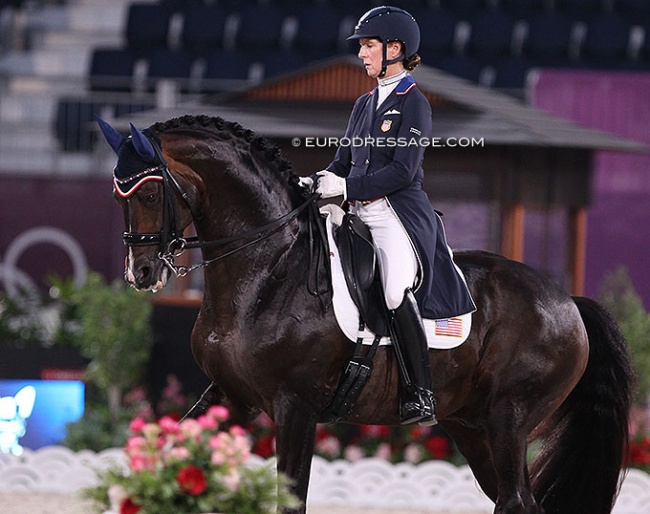 Sabine Schut-Kery schooling Sanceo at the 2021 Olympic Games in Tokyo :: Photo © Astrid Appels