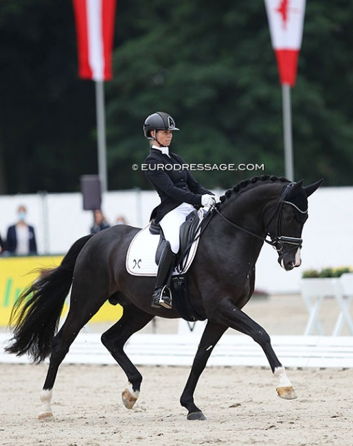 Eva Möller and Danciero at the 2021 World Young Horse Championships :: Photo © Astrid Appels