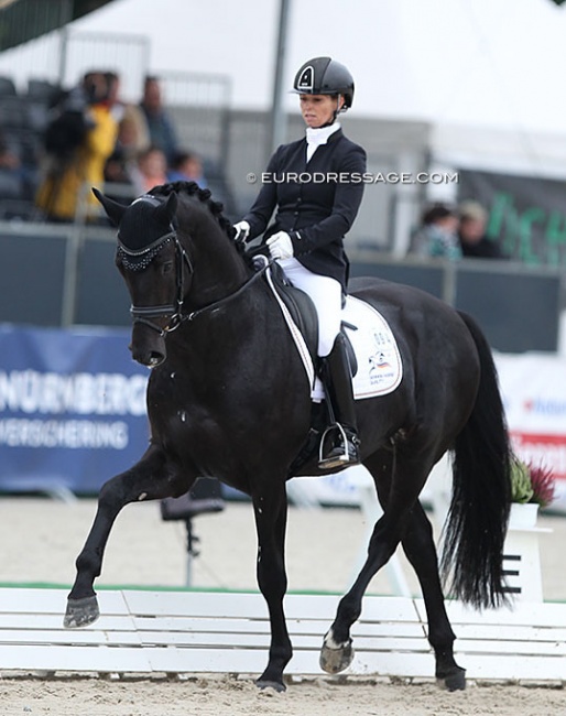 Eva Möller and Global Player at the 2021 World Championships for young horses in Verden last year :: Photo © Astrid Appels