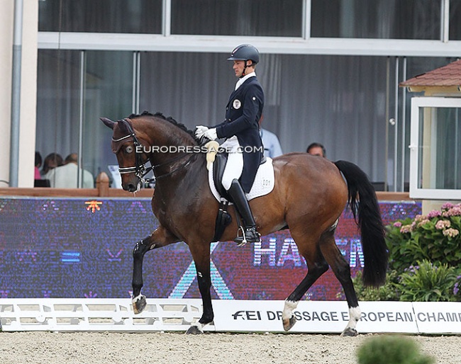 Florian Bacher competed Fidertraum at the 2021 Olympics and European Championships :: Photo © Astrid Appels