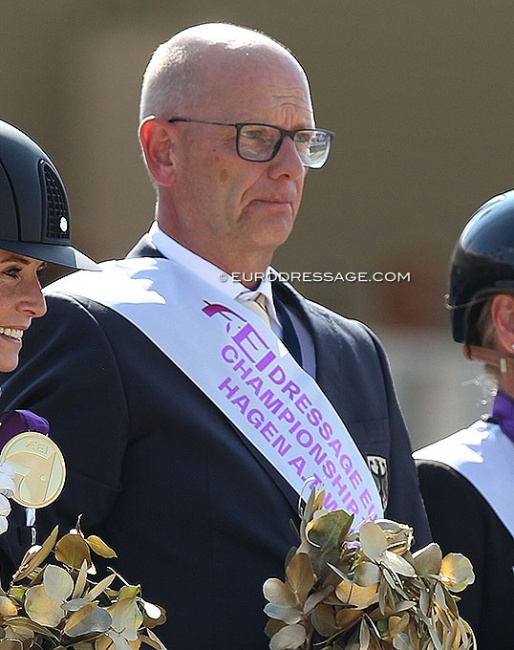 Klaus Roeser at the 2021 European Dressage Championships :: Photo © Astrid Appels