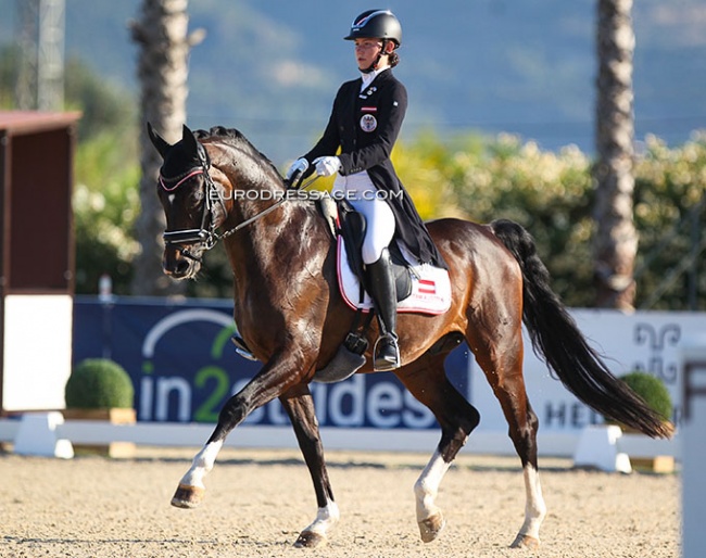 Lilli Ochsenhofer on Roi du Soleil MT at the 2021 European Junior/Young Riders Championships in Oliva Nova (ESP) :: Photo © Astrid Appels