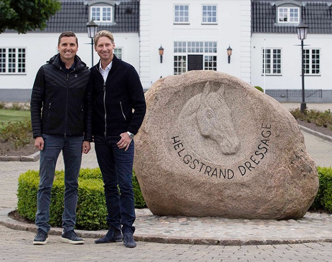 Andreas Helgstrand and Patrik Kittel at Helgstrand's yard in Vodskov, Denmark :: Photo © HD