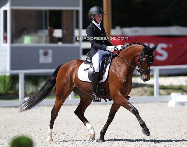 Roosa Salo on Sir Maximus Welshwarrior at the 2020 European Pony Championships in Hungary :: Photo © Astrid Appels