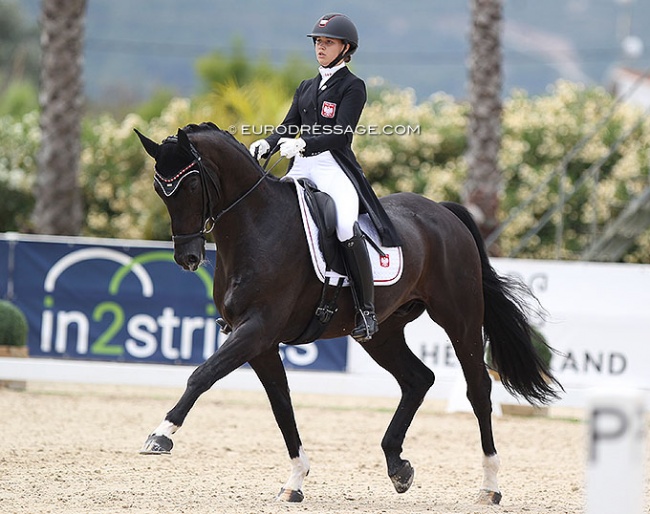 Caroline Pawluk and Fatum at the 2021 European Junior Riders Championships in Oliva Nova :: Photo © Astrid Appels