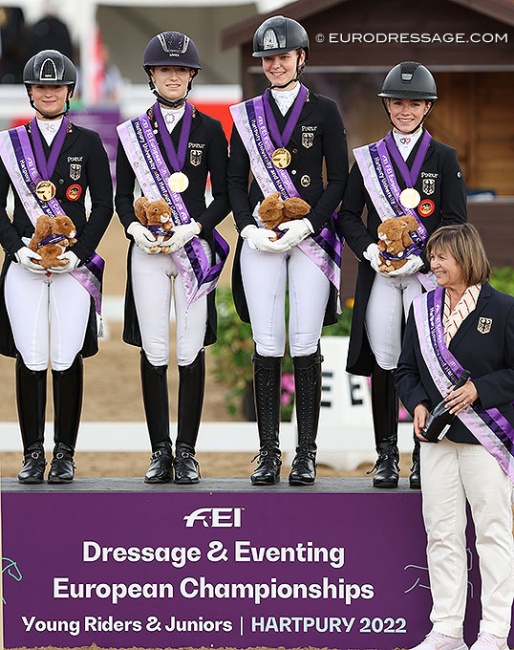 Team Gold for Germany at the 2022 European Young Riders Championships in Hartpury :: Photo © Astrid Appels