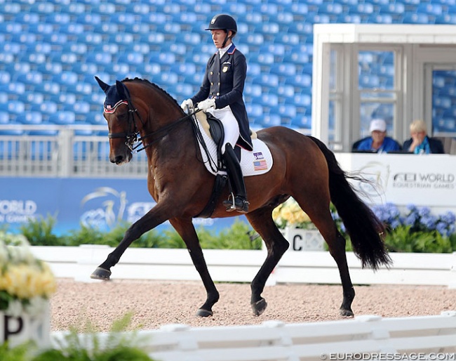Olivia Lagoy-Weltz and Rassing's Lonoir as guinea pigs at the 2018 World Equestrian Games in Tryon :: Photo © Astrid Appels