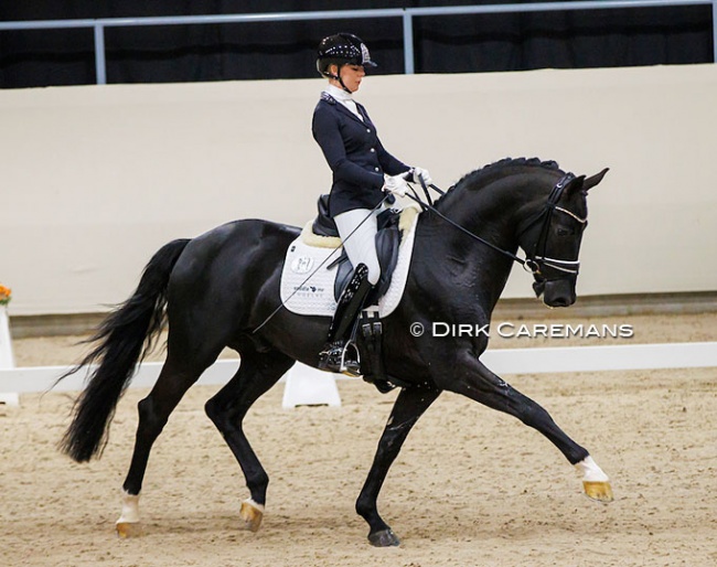 Jessica Lynn Thomas and Maddox Mart at the 2022 KWPN Stallion Licensing show :: Photo © Dirk Caremans