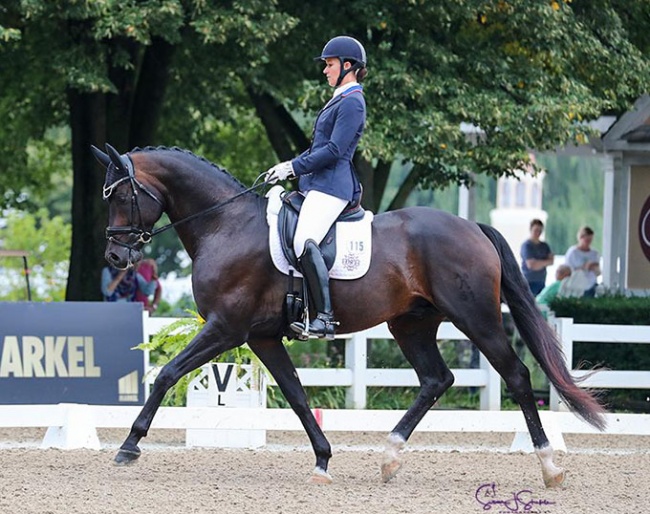 Adrienne Lyle and the 4-year old Furst Dream at the 2022 U.S. Young Horse Championships :: Photo © Sue Stickle