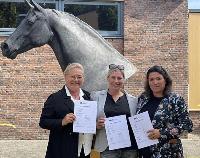 Malgorzata Pawlowska, Christine Prip, and Mascha Reijs at the FEI judges examination in Ermelo :: Photo © private