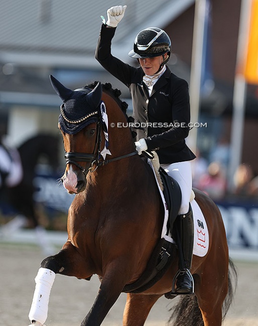 Jeanna Hogberg and Hesselhoj Down Town at the 2022 World Young Horse Championships :: Photo © Astrid Appels