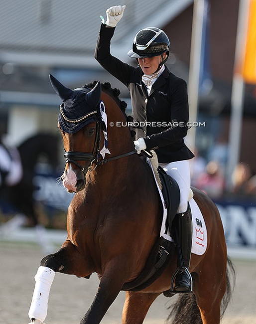 Jeanna Hogberg and Hesselhoj Down Town at the 2022 World Young Horse Championships :: Photo © Astrid Appels