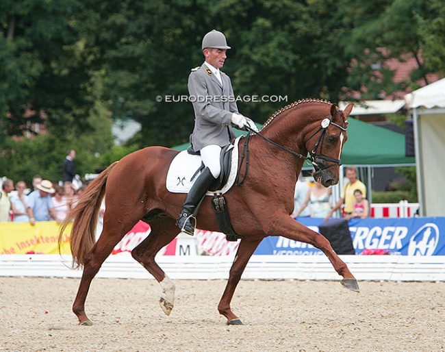 Wolfhard Witte and Londontime at the 2008 World Young Horse Championships in Verden :: Photo © Astrid Appels